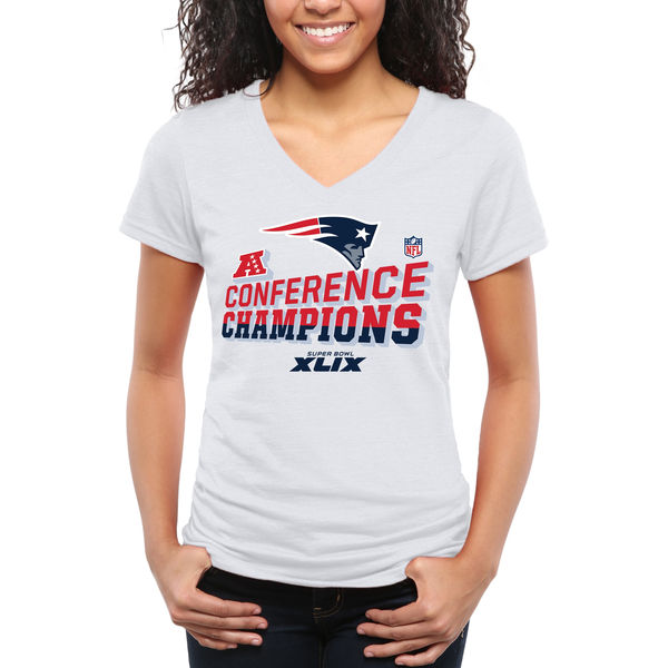 New England Patriots Women's 2014 AFC Champions Trophy Collection Locker Room Tri-Blend T-Shirt - White